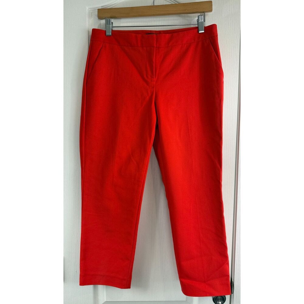 Vince Camuto Women's Red Cropped Dress Pants Cotton Nylon Elastane Size 4